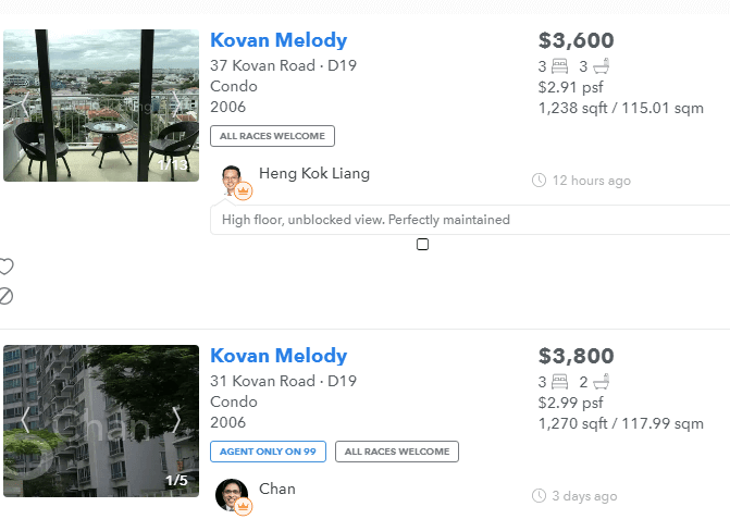 Kovan Melody Net Property Income Yield